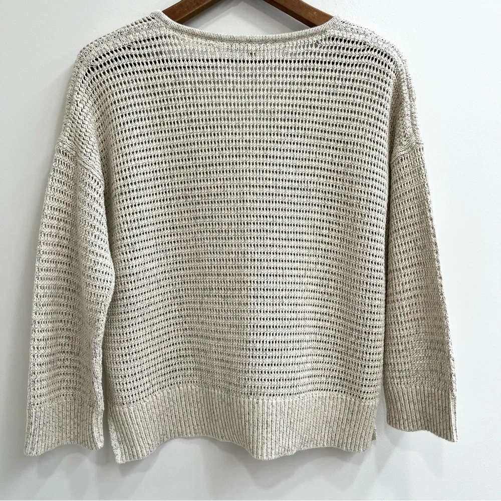 Madewell Rainbow Marled Seville Pullover Sweater Boxy Cropped Marled Beach XS